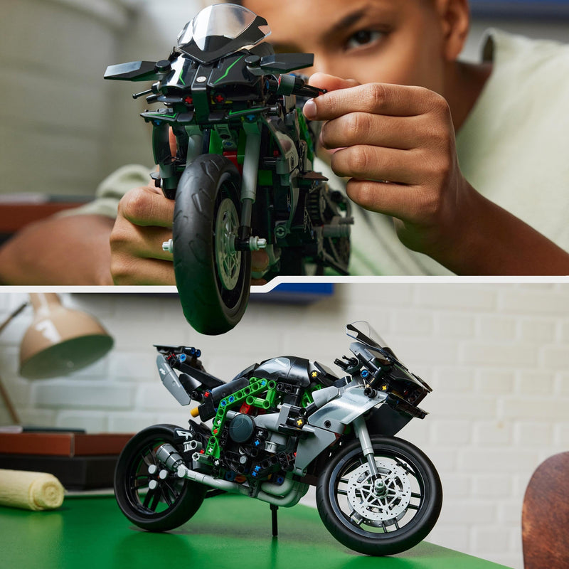 LEGO Technic Kawasaki Ninja H2R Motorcycle Toy, Vehicle Gift for 10 Plus Year Old Kids, Boys & Girls, Collectible Motorbike Building Set, Scale Model Kit for Independent Play 42170