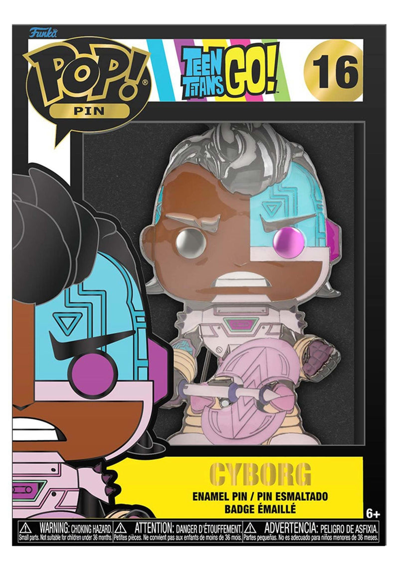 Loungefly POP! Large Enamel Pin DC: TEEN TITANS - Cyborg - CYBORG - Teen Titans Go! Enamel Pins - Cute Collectable Novelty Brooch - for Backpacks & Bags - Gift Idea - Official Merchandise