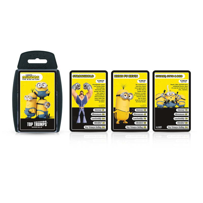 Top Trumps Minions The Rise of Gru Specials Card Game, Play with Otto, Phil, Stuart, young Gru and the Vicious 6, Educational card game for 2 plus players makes a great gift for ages 6 plus