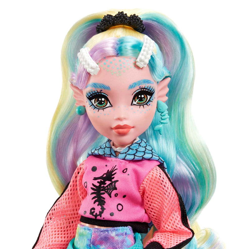 Monster High Doll, Lagoona Blue with Accessories and Pet Piranha, Posable Fashion Doll with Colorful Streaked Hair, HHK55