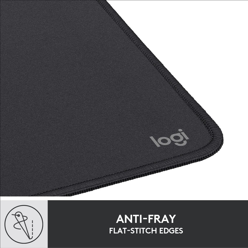 Logitech Mouse Pad - Studio Series, Computer Mouse Mat with Anti-slip Rubber Base, Easy Gliding, Spill-Resistant Surface, Durable Materials, Portable, in a Fresh Modern Design - Grey