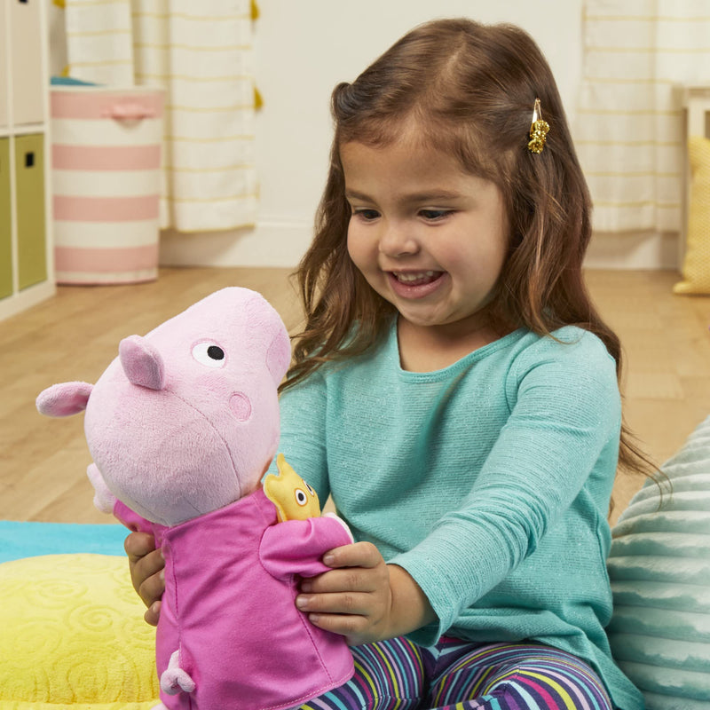 Peppa Pig Peppa’s Bedtime Lullabies Singing Plush Doll with Teddy Bear Accessory, 3 Songs, 3 Phrases, Ages 3 and Up