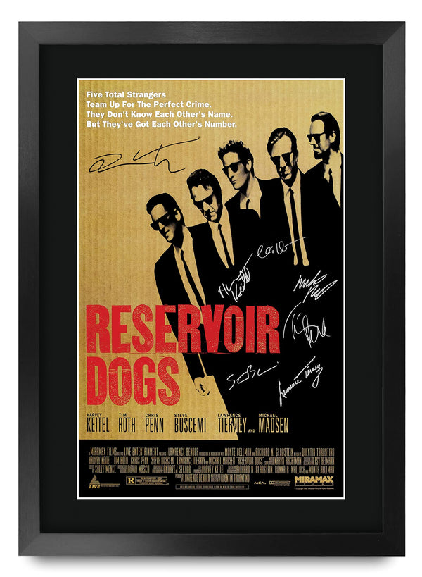 HWC Trading FR A3 Reservoir Dogs Quentin Tarantino Gifts Printed Poster Signed Autograph Picture for Movie Memorabilia Fans - A3 Framed