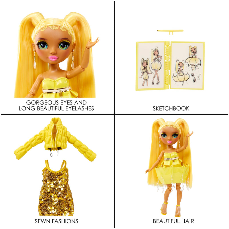 Rainbow High Fantastic Fashion Doll - SUNNY MADISON - Yellow 11” Fashion Doll and Playset with 2 Outfits & Fashion Play Accessories - Great for Kids 4-12 Years Old