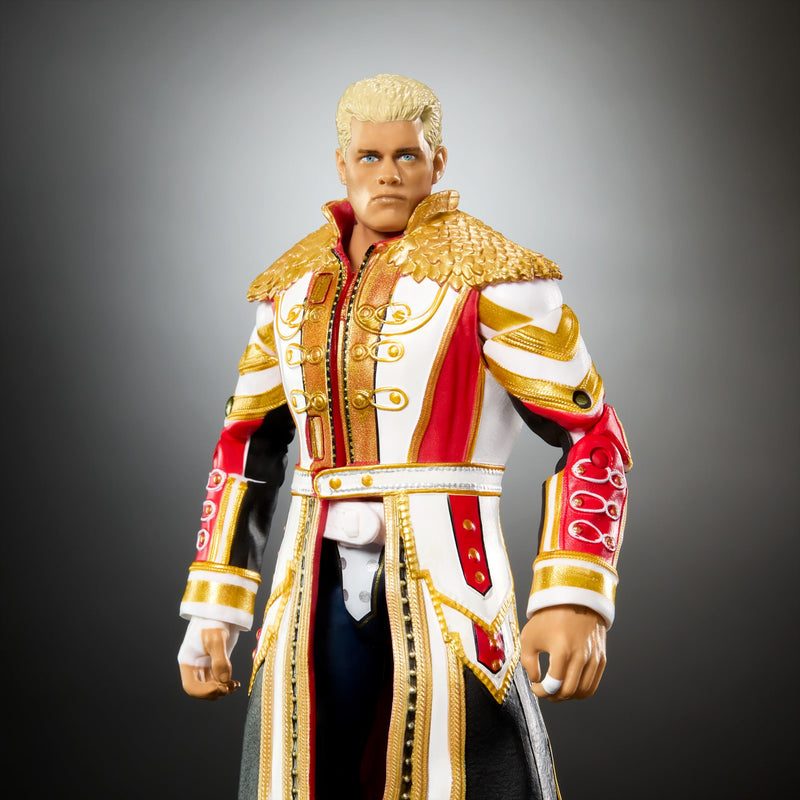 Mattel WWE Ultimate Edition Action Figure & Accessories, 6-inch Cody Rhodes Collectible Set, Swappable Heads & Hands, Entrance Gear & 30 Articulation Points