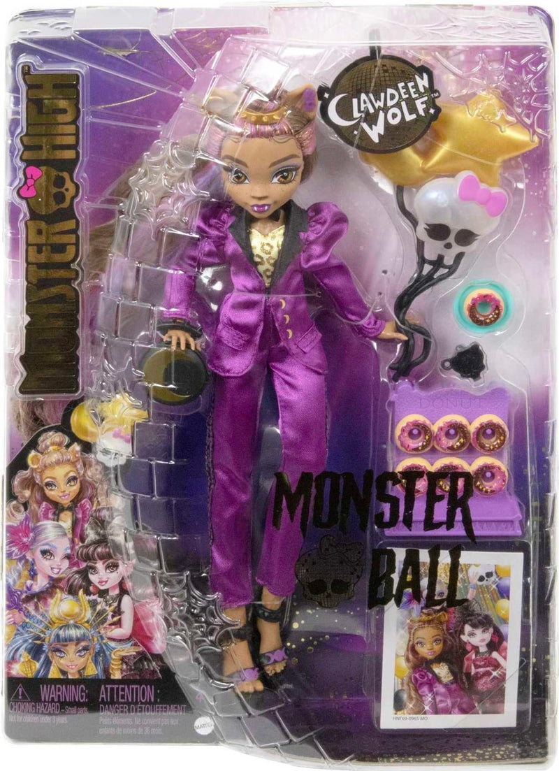 Monster High Clawdeen Wolf Doll in Monster Ball Party Fashion with Themed Accessories Like Balloons