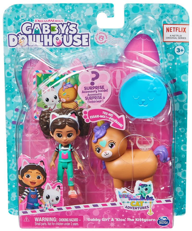 Gabby's Dollhouse, Gabby Girl and Kico the Kittycorn Toy Figures Pack, with Accessories and Surprise Kids’ Toys for Ages 3 and up