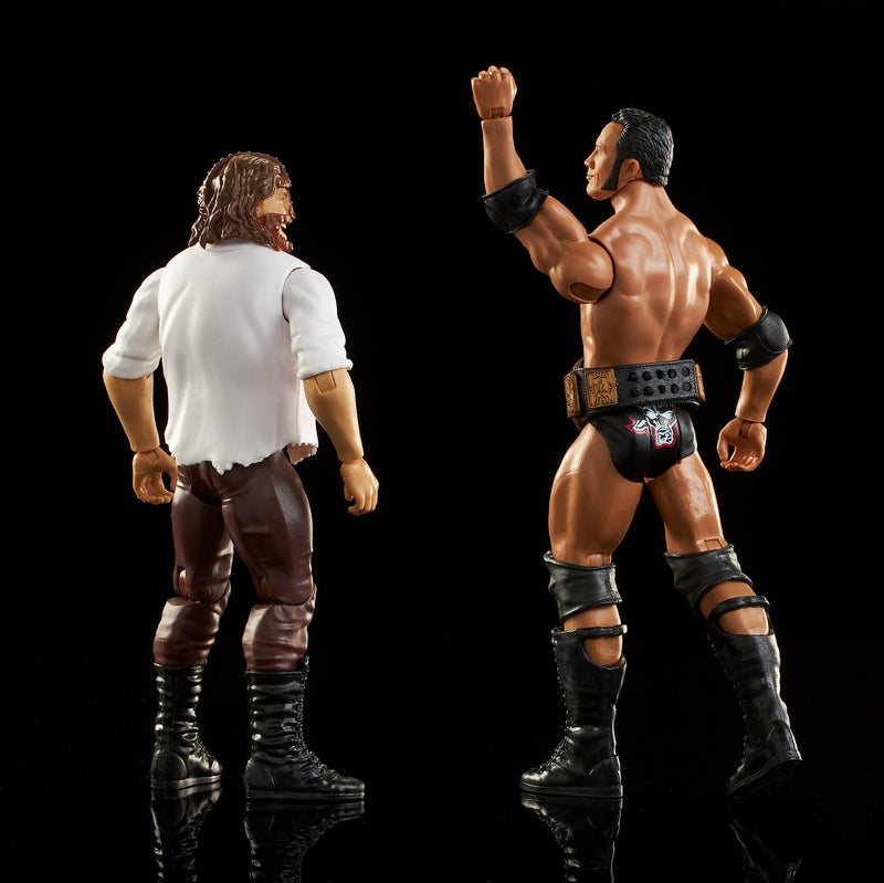 Mattel WWE Action Figure Battle Pack 2 Pack with WWE Championship Title Championship Showdown The Rock vs Mankind (HLL81)