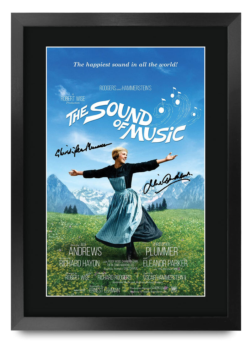 HWC Trading FR A3 The Sound of Music Movie Poster Julie Andrews Gifts Printed Poster Signed Autograph Picture for Movie Memorabilia Fans - A3 Framed