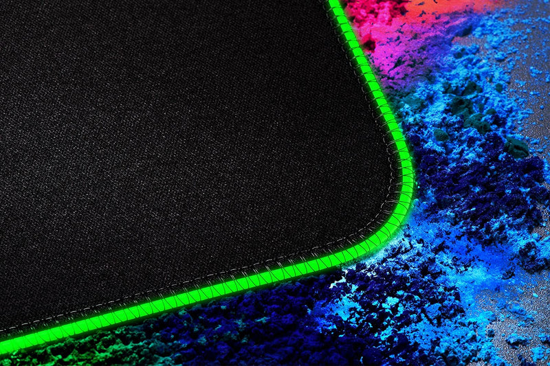 Razer Goliathus Chroma - Soft Gaming Mouse Mat with RGB Lighting (Cable Holder, Fabric Surface, Non-Slip, Quilted Edge, Optimized for all Mice) Black