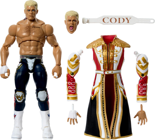 Mattel WWE Ultimate Edition Action Figure & Accessories, 6-inch Cody Rhodes Collectible Set, Swappable Heads & Hands, Entrance Gear & 30 Articulation Points