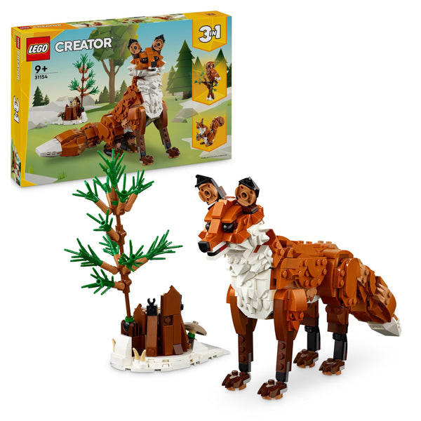 LEGO Creator 3in1 Forest Animals: Red Fox Toy to Owl Figure to Squirrel Model, Woodland Animal Toys for 9 Plus Year Old Kids, Girls & Boys, Makes a Fun Bedroom Decoration, Birthday Gift Idea 31154
