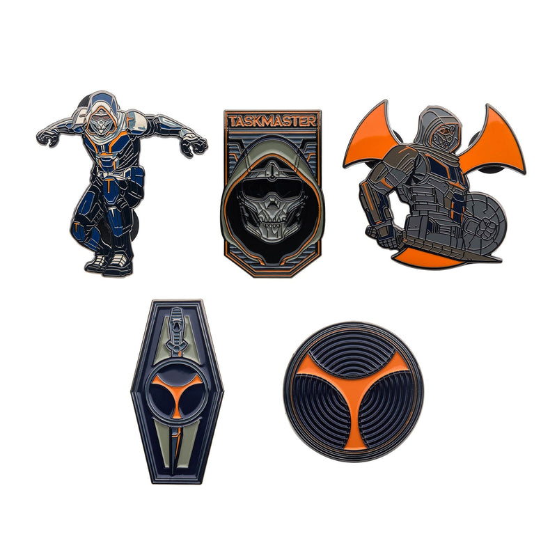 Marvel Studios: Black Widow "Taskmaster" Metal-based with Enamel 5 Lapel Pin Set Comes in an Officially Licensed Spinning 16cm Circular Window Box(Amazon Exclusive)