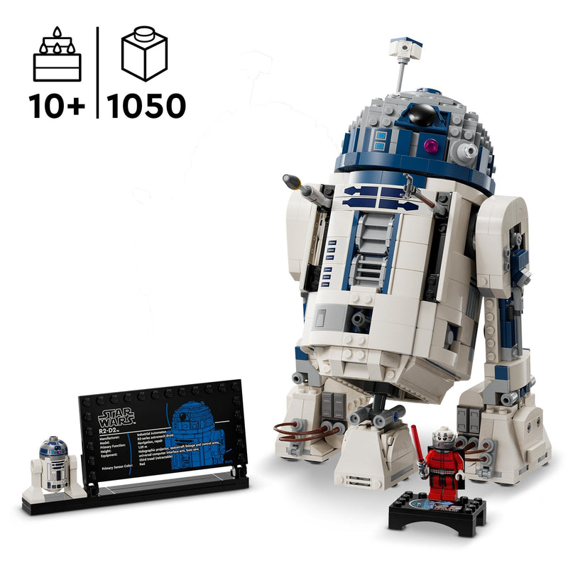 LEGO Star Wars R2-D2 Model Set, Buildable Toy Droid Figure for 10 Plus Year Old Kids, Boys & Girls, with 25th Anniversary Darth Malek Minifigure and Decoration Plaque, Memorabilia Gift Idea 75379