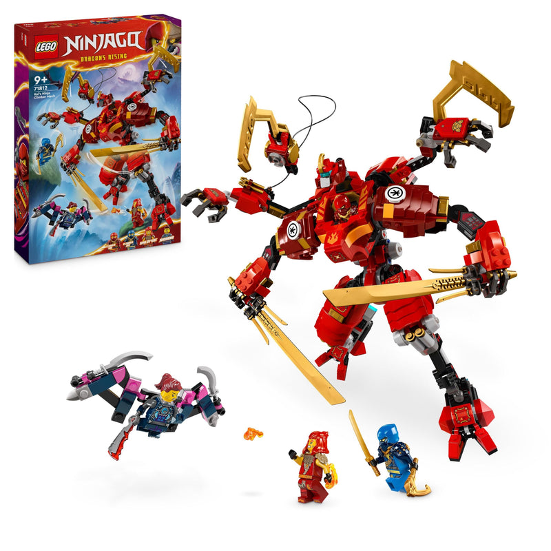 LEGO NINJAGO Kai’s Ninja Climber Mech Toy Set, Buildable Action Figure for 9 Plus Year Old Boys, Girls & Kids with 4 Character Minifigures Incl Kai for Independent Play, Birthday Gift Idea 71812