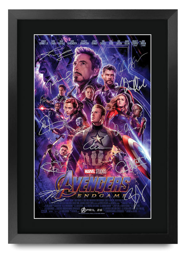 HWC Trading A3 FR Avengers Endgame Movie Poster Cast Signed Printed Autograph Marvel Gifts Captain America Ironman Thor Print Photo Picture Display