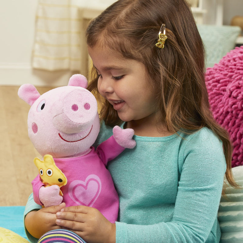 Peppa Pig Peppa’s Bedtime Lullabies Singing Plush Doll with Teddy Bear Accessory, 3 Songs, 3 Phrases, Ages 3 and Up