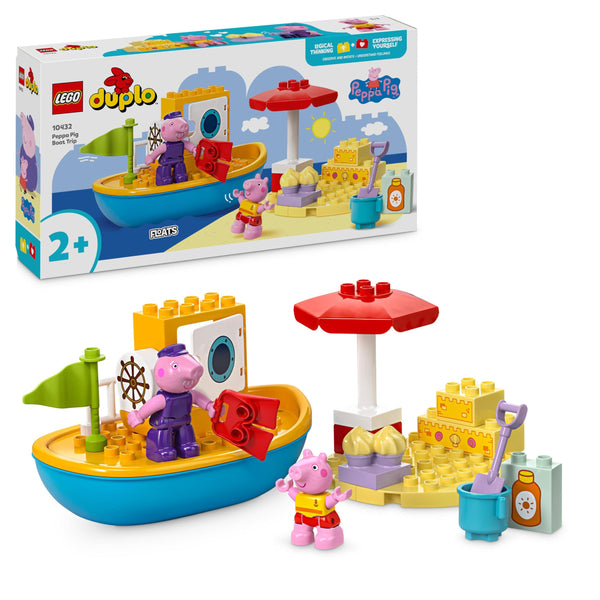 LEGO DUPLO Peppa Pig Boat Trip Toy, Early Development and Activity Toddler Toys with 2 Figures, Summer Bricks Set, Gift Idea for 2 Plus Year Old Girls & Boys 10432