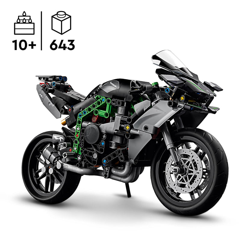 LEGO Technic Kawasaki Ninja H2R Motorcycle Toy, Vehicle Gift for 10 Plus Year Old Kids, Boys & Girls, Collectible Motorbike Building Set, Scale Model Kit for Independent Play 42170