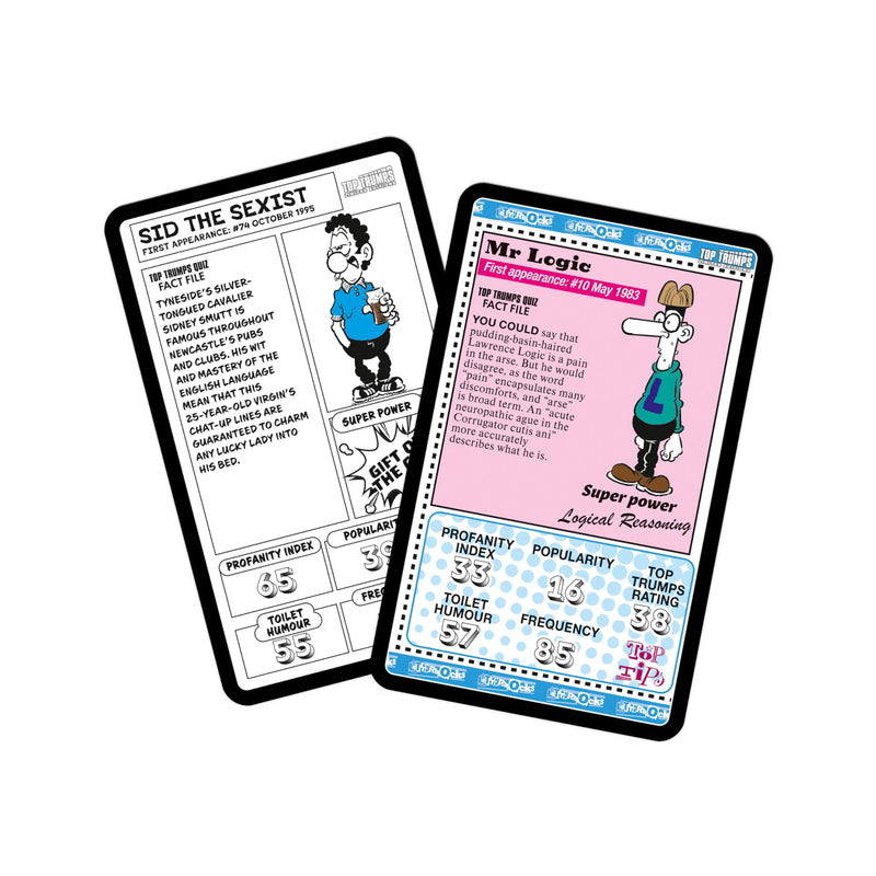 Top Trumps Viz Comics Limited Editions Card Game, play with Johnny Fartpants, Roger Mellie and Big Vern, great gift adults 18 plus