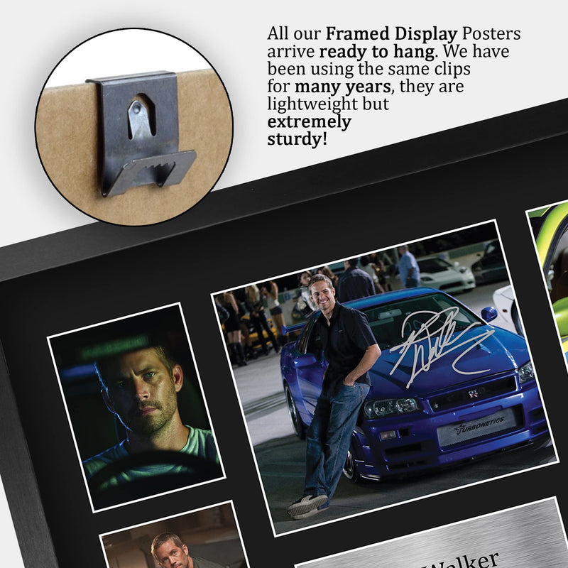 HWC Trading FR A3 Paul Walker Fast and Furious Gifts Printed Signed Autograph Picture Display for Movie Memorabilia Fans - A3 Framed