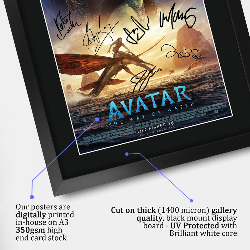 HWC Trading FR A3 Avatar 2 Way of the Water Gifts Printed Poster Signed Autograph Picture for Movie Memorabilia Fans - A3 Framed