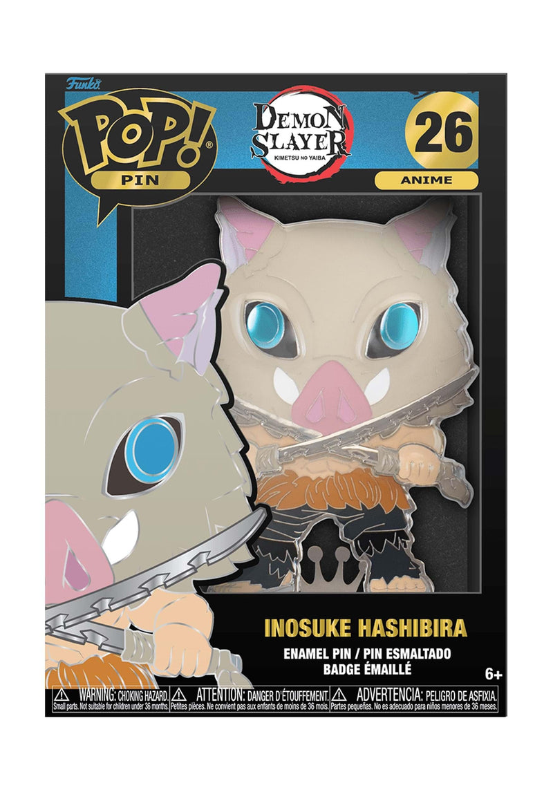 Funko Large Pop! Enamel Pin - Inosuke Hashibira - Demon Slayer: Insuke Hasibira Chase Group - Demon Slayer Enamel Pins - Cute Collectable Novelty Brooch - for Backpacks & Bags