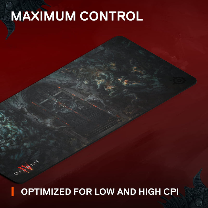 SteelSeries QcK Gaming Surface – Diablo IV Edition – XXL Thick Cloth – Sized to Cover Desks – Optimized for Gaming Sensors