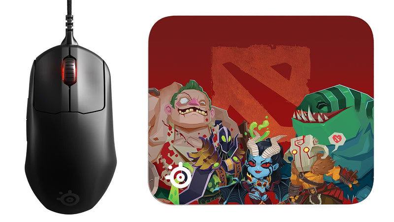 SteelSeries Prime - Esports Performance Gaming Mouse – 18,000 CPI TrueMove Pro Optical Sensor + QcK Mini Dota 2 / TI Gaming Mouse Pad