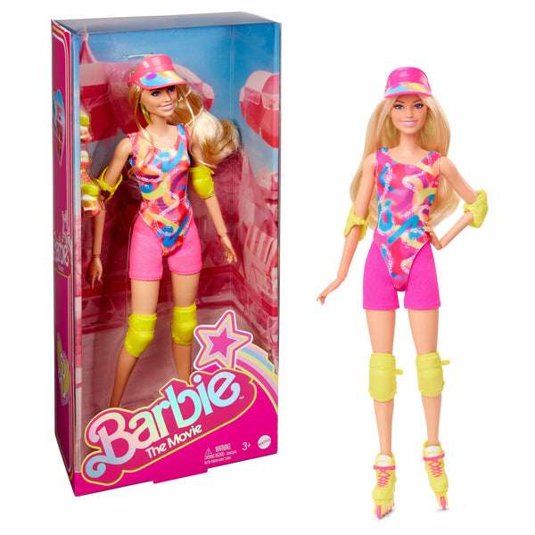 Barbie THE MOVIE , Margot Robbie as Barbie Doll , inLine Skating Outfit, iconic look from the film, neon skate gear, HRB04