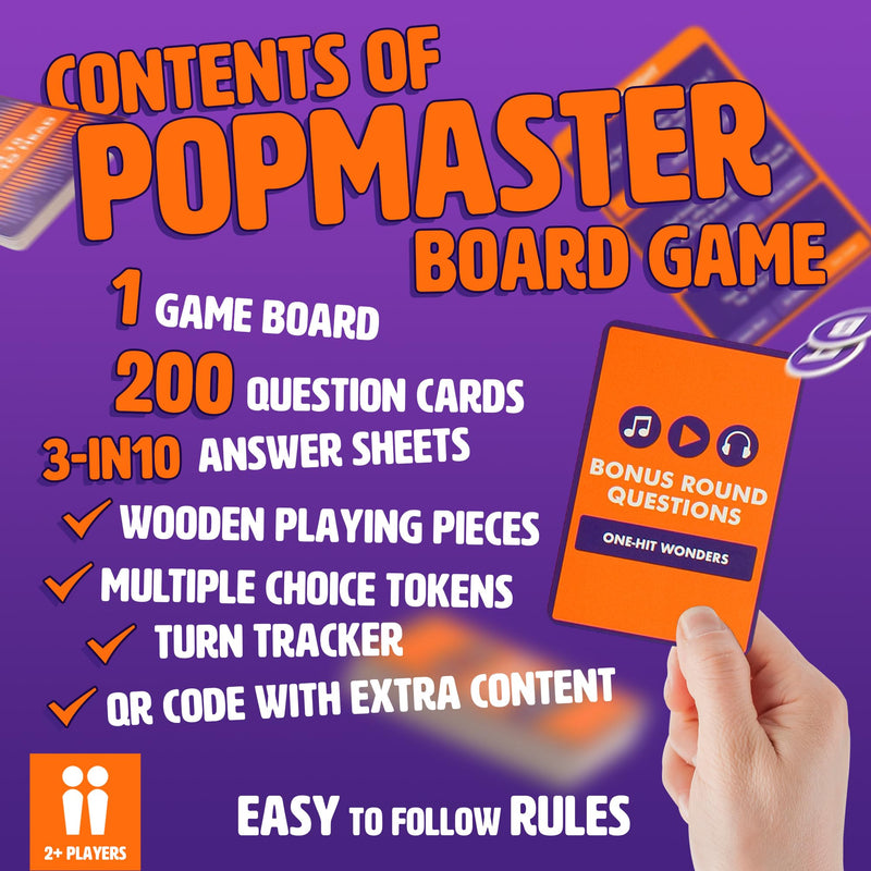 Ginger Fox Official PopMaster Board Game | Special Edition | Based on the Fun Weekday Greatest Hits Radio Quiz | Includes The Iconic 3-in-10 Question Round From Ken Bruce | Family Fun Music Trivia