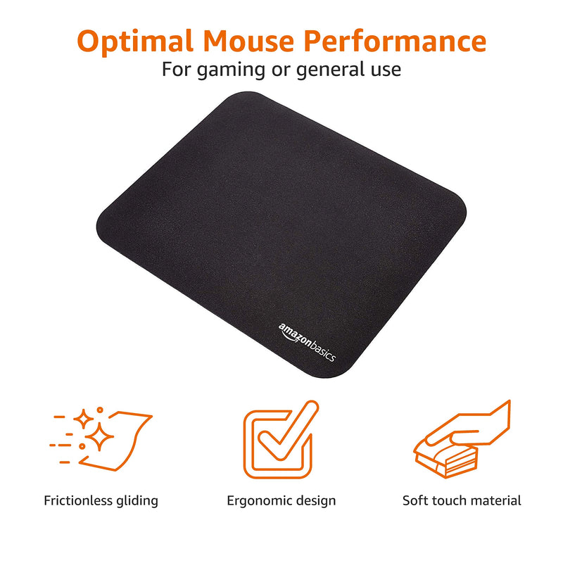 Amazon Basics Gaming Mouse Pad, Standard, Rectangular, Black