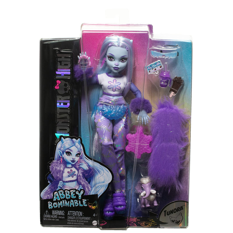 Monster High Doll, Abbey Bominable Yeti Fashion Doll with Pet Mammoth and Themed Accessories, HNF64