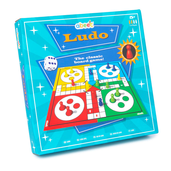 abeec Classic Ludo - Ludo Game Board - Fun Board Games for Kids - Traditional Kids Board Games - 1 x Folding Ludo Board, 16 x Ludo Counters, 1 x Dice - Indoor Games
