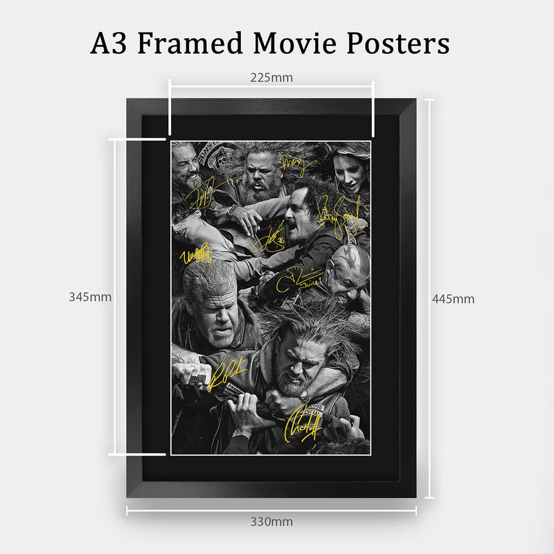 HWC Trading A3 FR Sons Of Anarchy TV Series Poster The Cast Signed Gift FRAMED A3 Printed Autograph Film Gifts Print Photo Picture Display