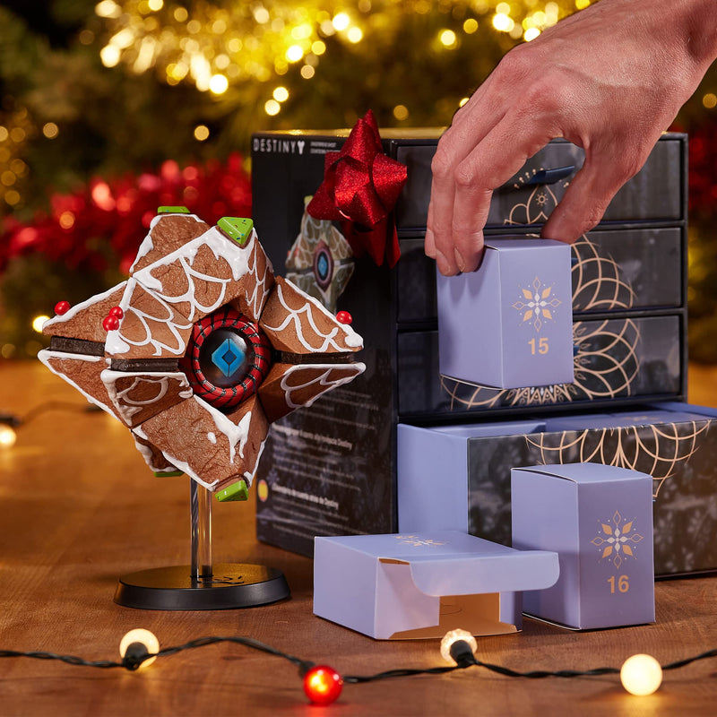 CC Countdown Characters by Numskull 2023 Destiny Gingerbread Ghost Shell Collectible Figure - Official Destiny Merchandise - Buildable Advent Calendar Statue