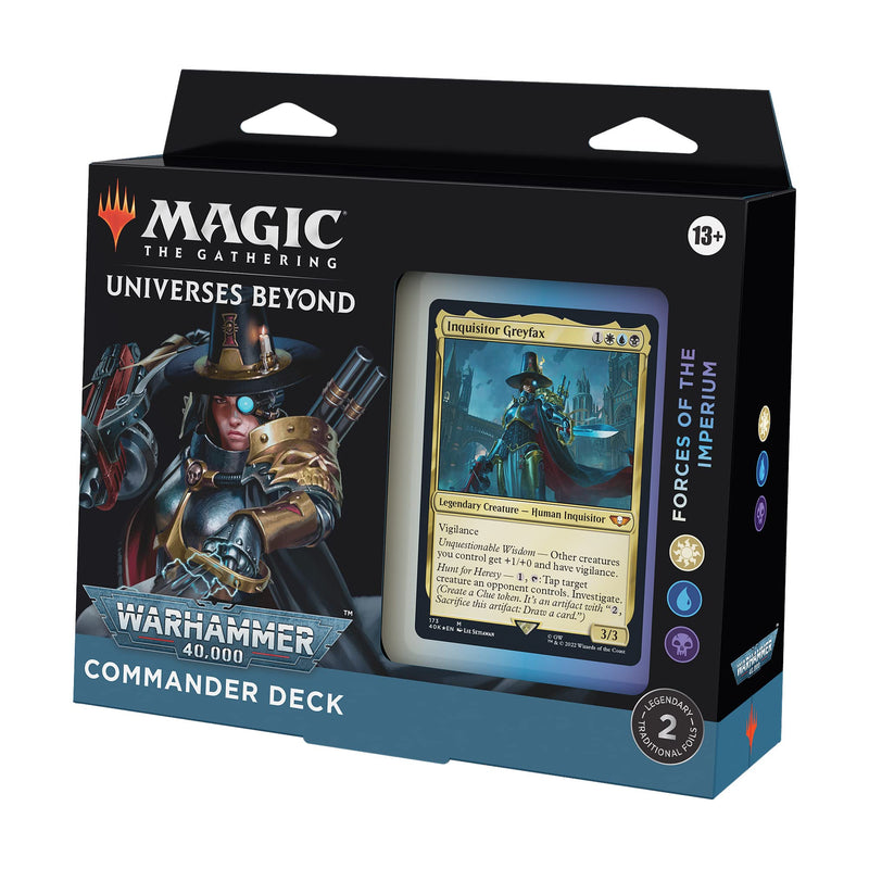 Magic The Gathering Universes Beyond: Warhammer 40,000 Commander Deck – Forces of the Imperium, for ages 13+