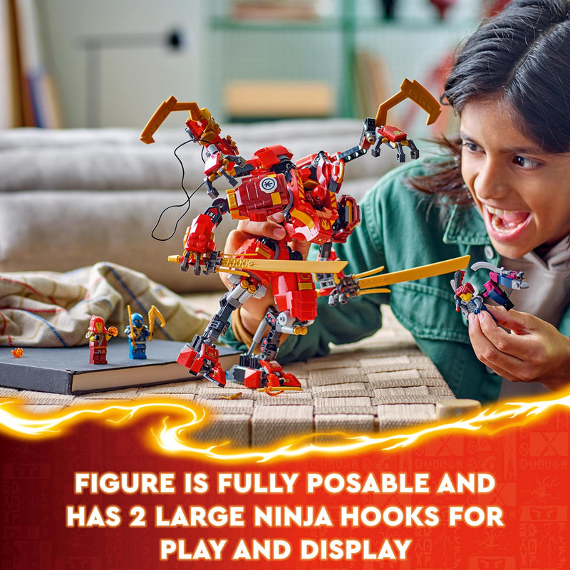 LEGO NINJAGO Kai’s Ninja Climber Mech Toy Set, Buildable Action Figure for 9 Plus Year Old Boys, Girls & Kids with 4 Character Minifigures Incl Kai for Independent Play, Birthday Gift Idea 71812