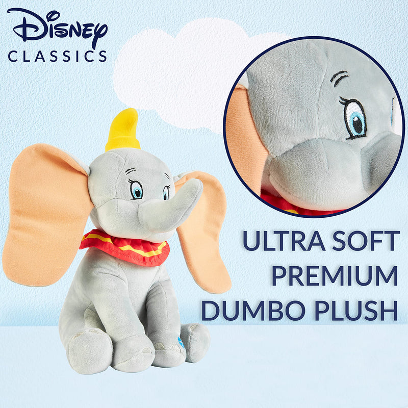 Disney Soft Toys Cute Plush Toys Cuddly Stuffed Animal with Sounds (Grey Dumbo)