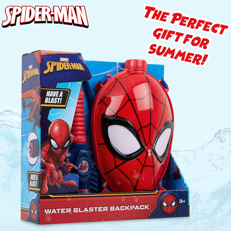 Marvel Water Gun Backpack Spiderman Toys Marvel Gifts for Boys (Red/Blue Spiderman)