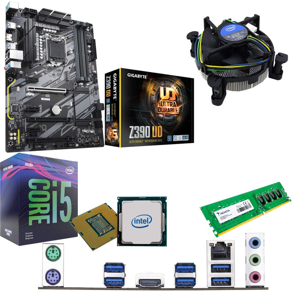 Components4All Intel Coffee Lake Core i5 9400F 2.9GHz (4.1GHz Turbo) CPU, Gigabyte Z390 UD Motherboard & 4GB 2666MHz Adata DDR4 RAM Pre-Built Bundle