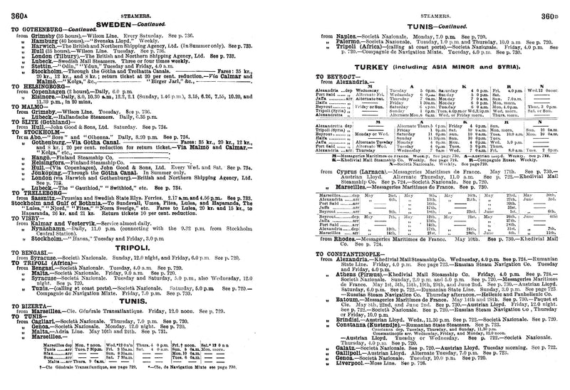 Bradshaw's Continental Railway Guide, 1913