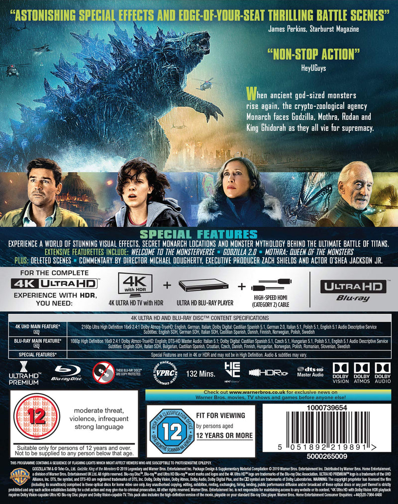 Godzilla: King of the Monsters [4K Ultra-HD] [2019] [Blu-ray]