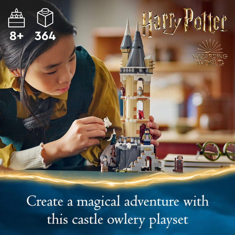 LEGO Harry Potter Hogwarts Castle Owlery, Building Toy for 8 Plus Year Old Kids, Girls & Boys, Role-Play Set Includes 3 Character Minifigures, plus 4 Owl Figures, Wizarding World Gift Idea 76430