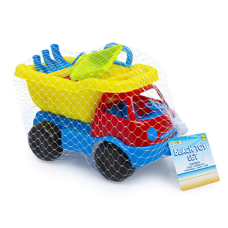 abeec Truck Beach Toy Set – Outdoor Water and Sand Toys for Kids 18m+ - Set Includes: Truck, Watering Can, Sand Moulds, Fork and More – Beach Toys for Water Play