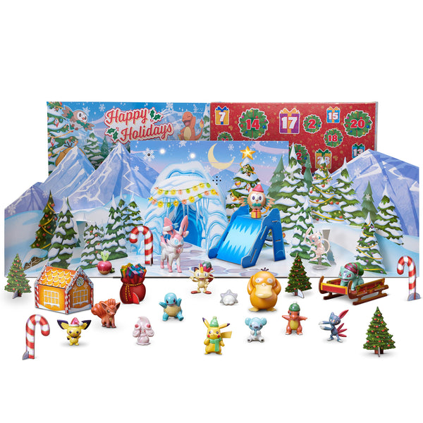 POKÉMON DELUXE HOLIDAY CALENDAR - Features 15 2-Inch Battle Figures with Special Finish and Nine Diorama Accessories