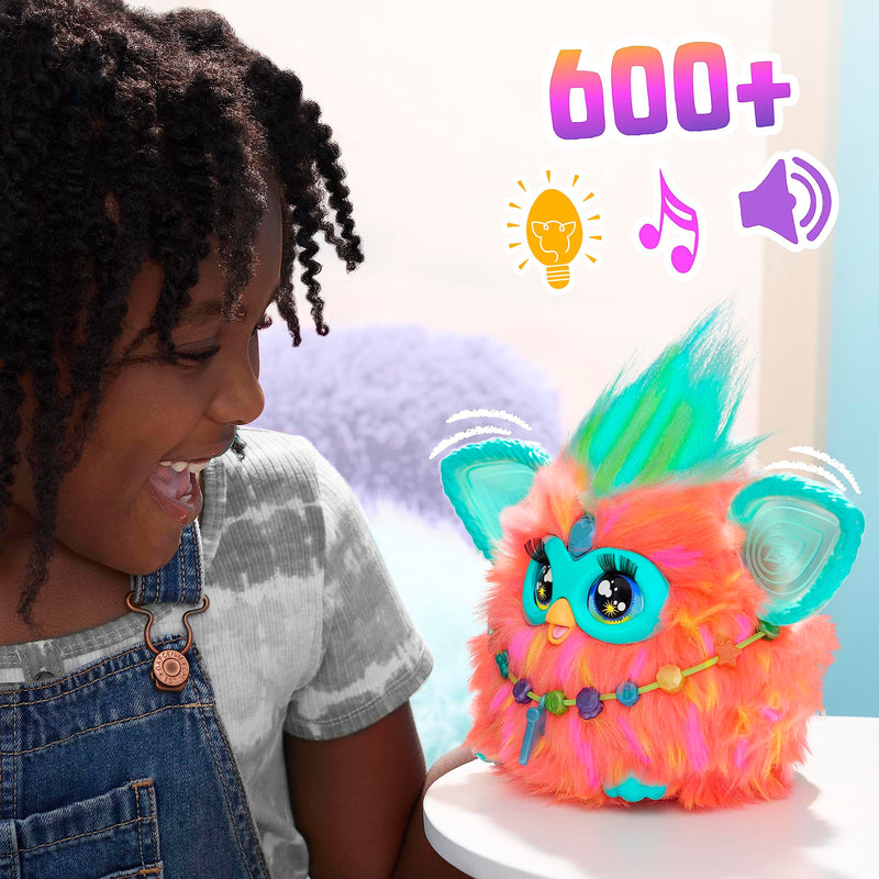 Furby Hasbro Coral Interactive Toy Plush - English version,6 inch