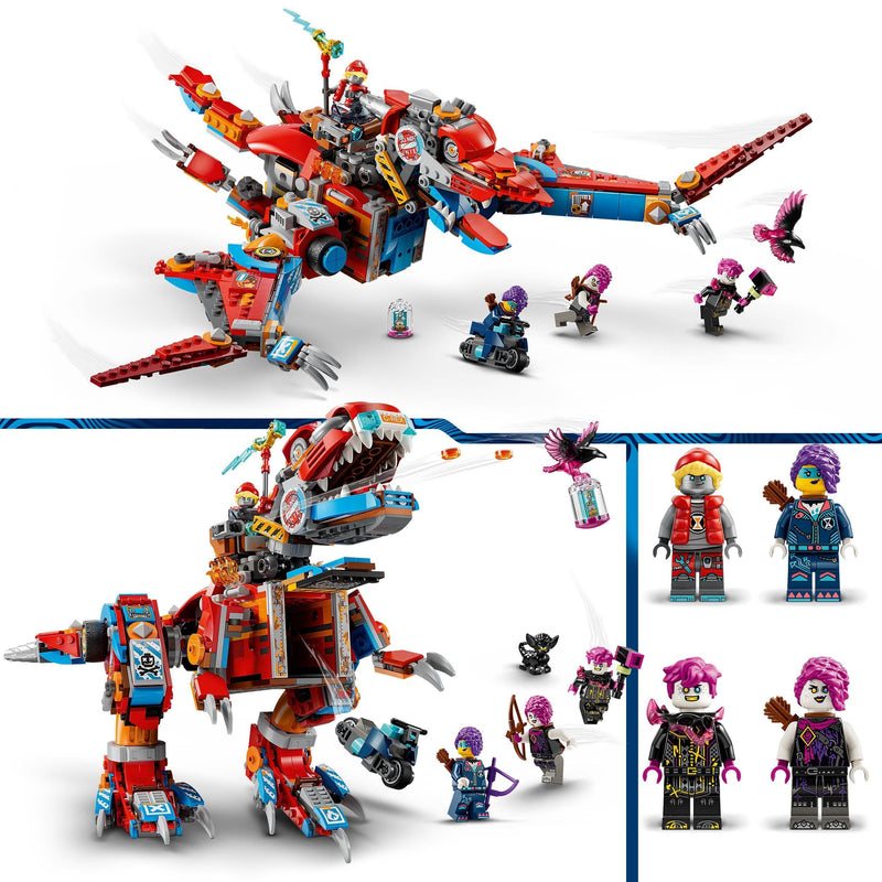 LEGO DREAMZzz Cooper’s Robot Dinosaur C-Rex Set, T. rex Dino Action Figure Rebuilds into a Cool Pterodactyl Toy for 9 Plus Year Old Boys and Girls, Creative Birthday Gift for Kids 71484