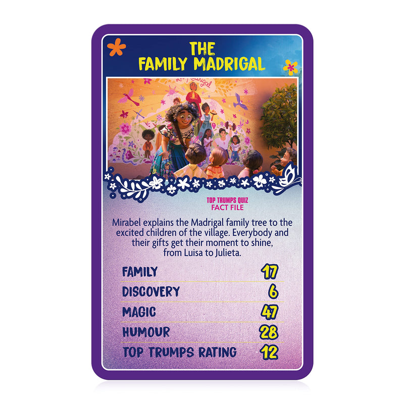 Top Trumps Disney’s Encanto Specials Card Game, play with 30 of your favourite moments with the Madrigal family, Casita Star, Antonio, Bruno and Luisa, educational gift and toy for ages 8 plus