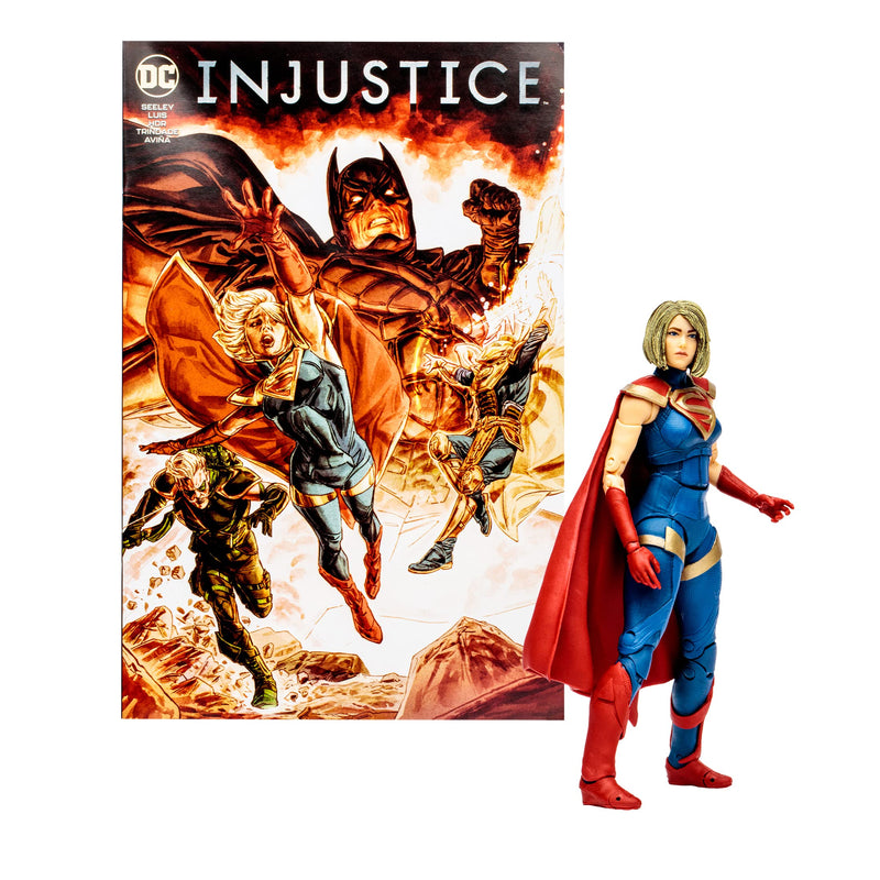 McFarlane Toys, DC Comic 7-inch Supergirl Action Figure with 22 Moving Parts, Collectible DC Injustice 2 Video Game Figure with Stand Base, Comic and Unique Collectible Character Card – Ages 12+